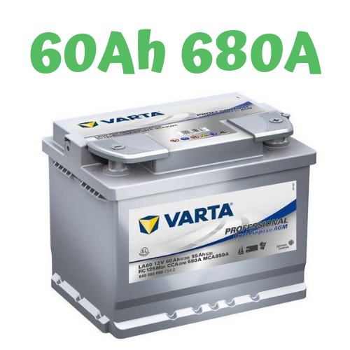 Dual Purpose AGM : Trakční baterie VARTA Professional Dual Purpose AGM 12V,  60Ah, 680A, LA60 - Autobaterie Ostrava 